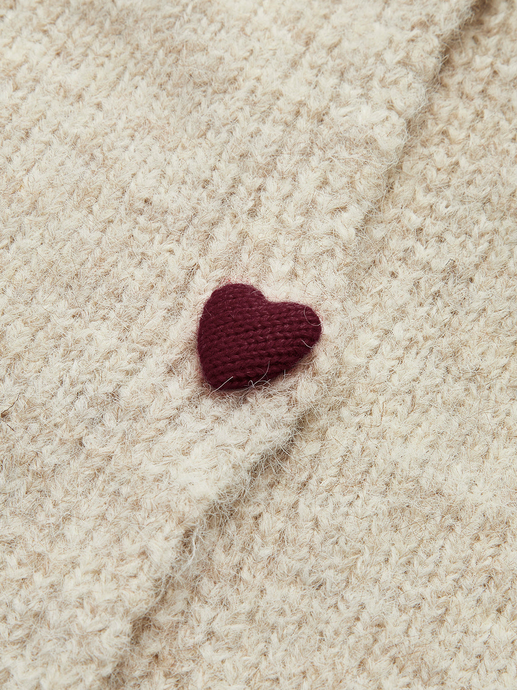 Apricot Fine Knit Cardigan with Heart Buttons
