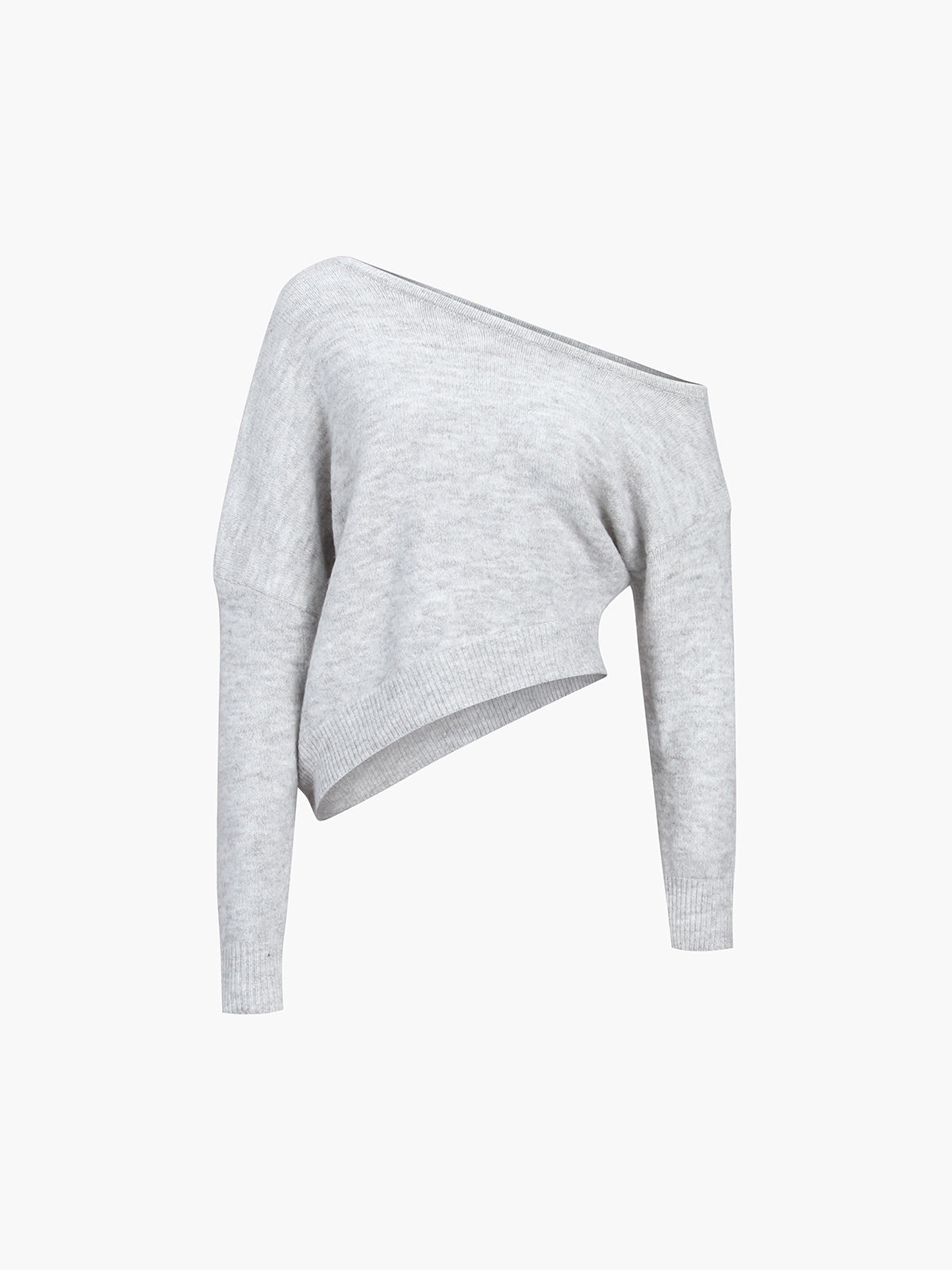 Asymmetric One Shoulder Long Sleeve Knit Sweater