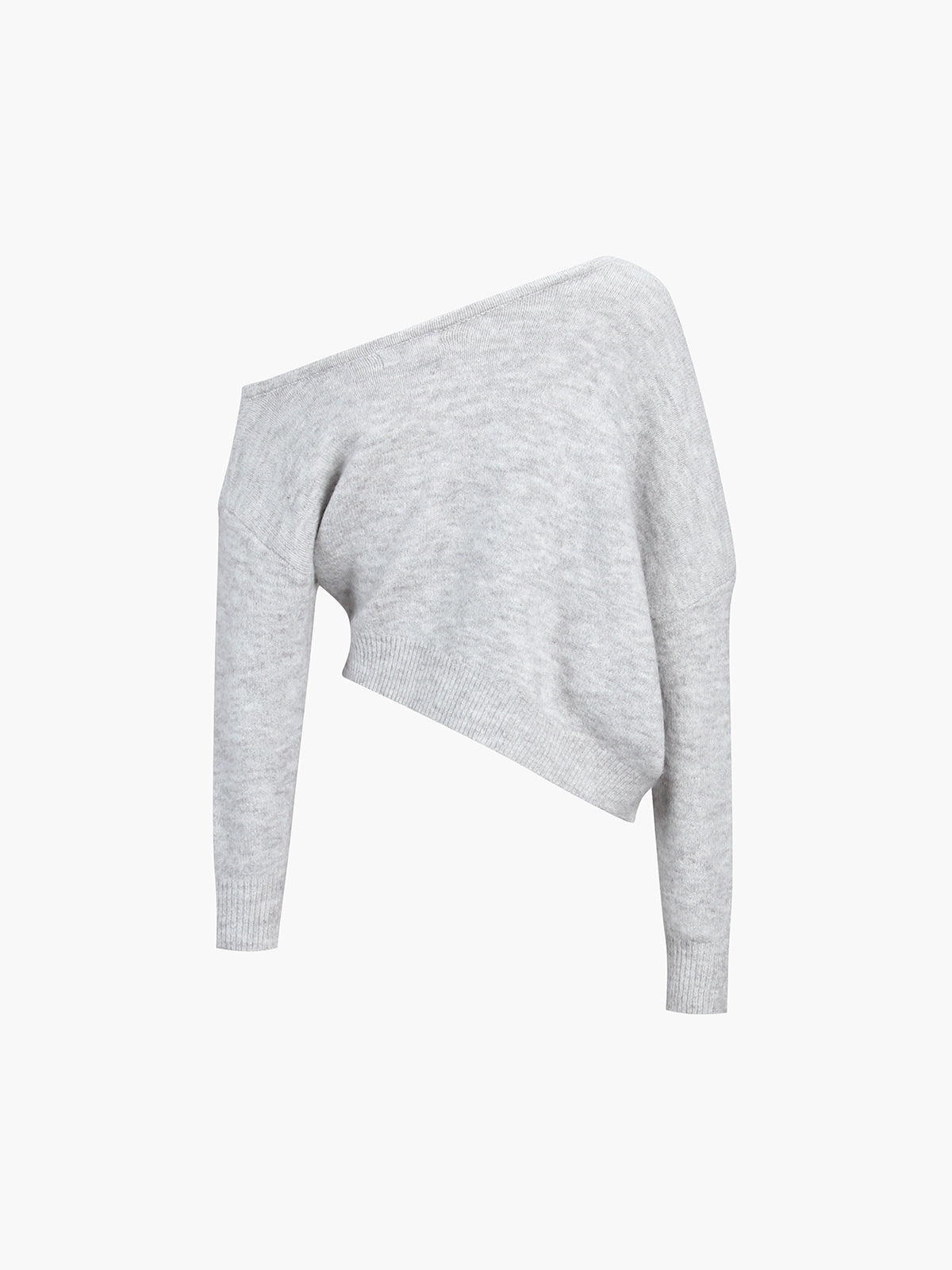 Asymmetric One Shoulder Long Sleeve Knit Sweater