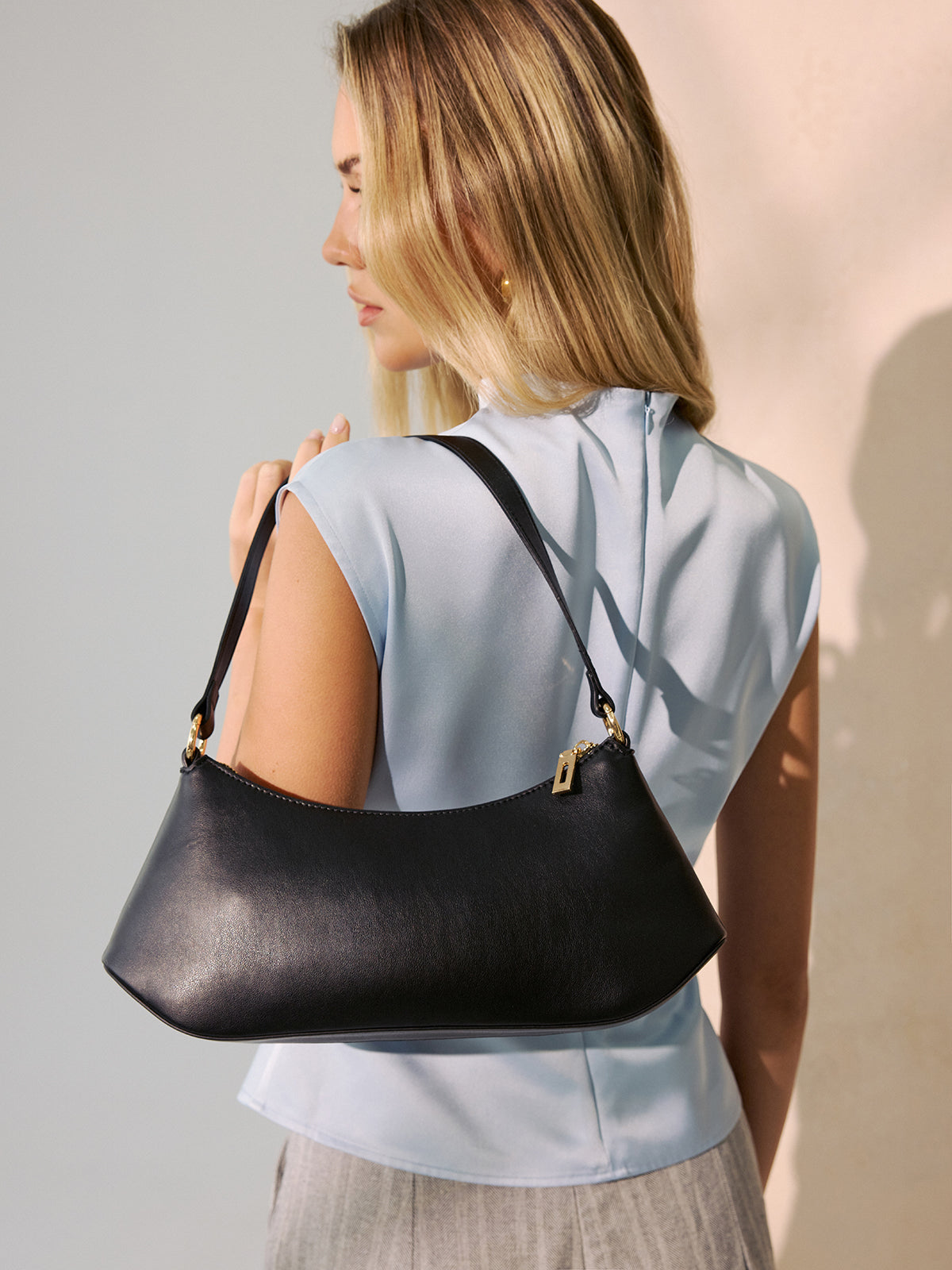 Black Crescent Shoulder Bag