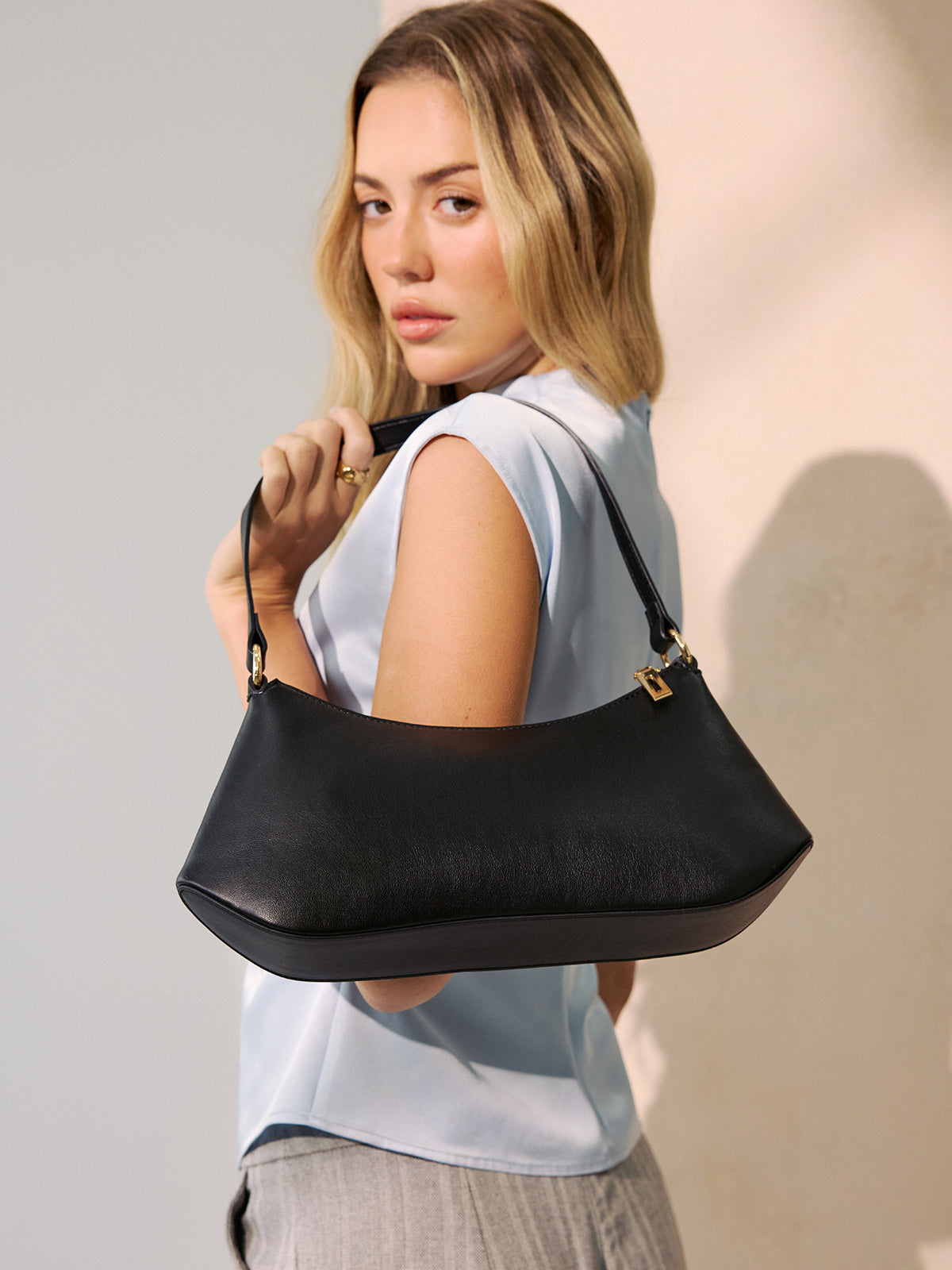 Black Crescent Shoulder Bag