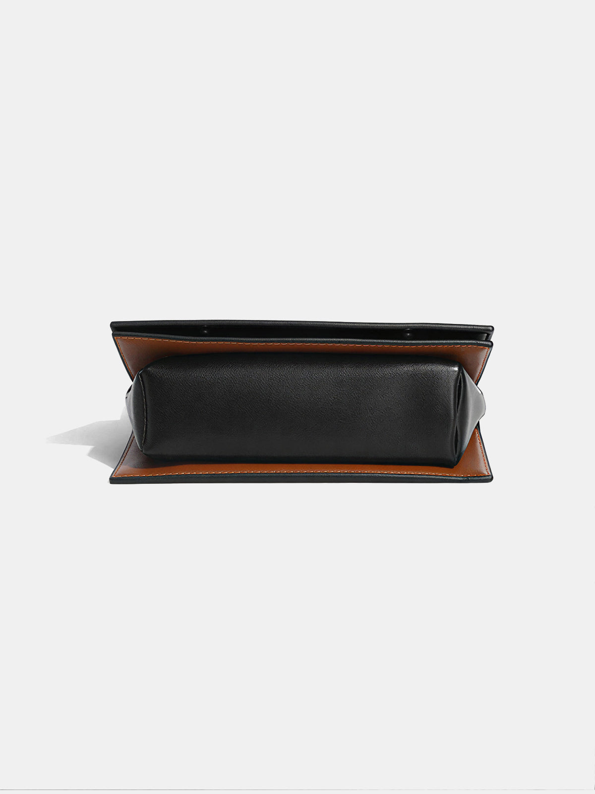 Black Geometric Color Block Top Handle Handbag