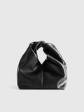 Black Handbag with Twisted Top Handle
