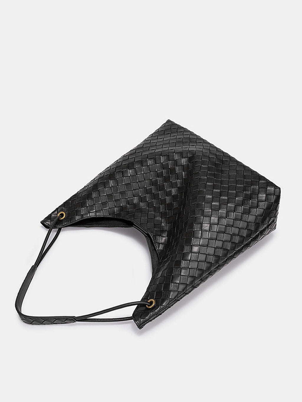 Black Large Capacity Woven Tote Bag