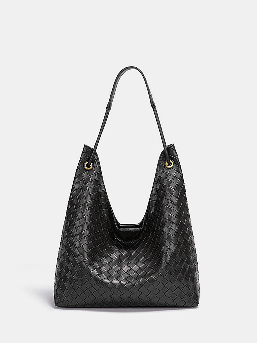Black Large Capacity Woven Tote Bag