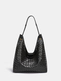 Black Large Capacity Woven Tote Bag