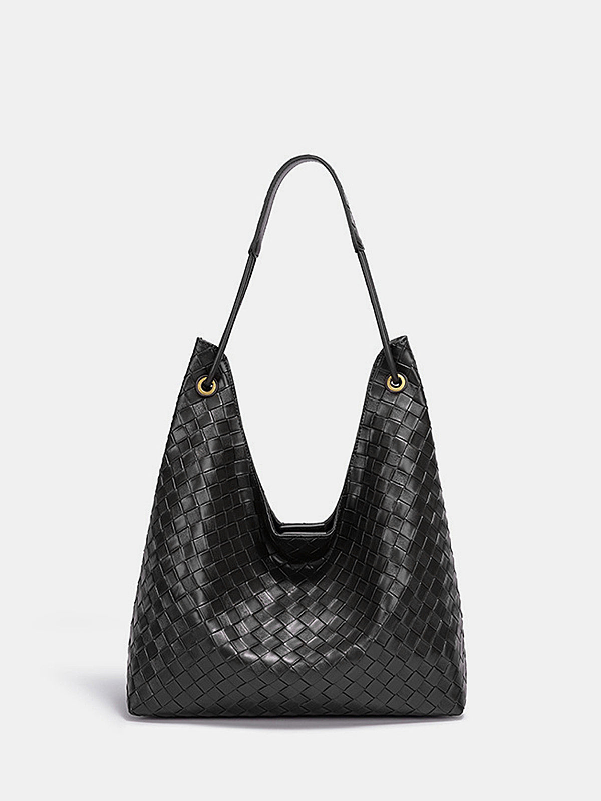 Black Large Capacity Woven Tote Bag