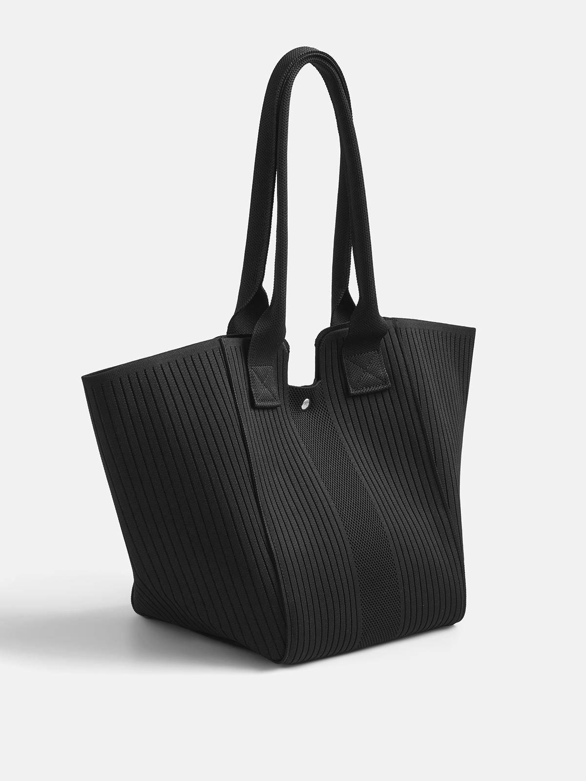 Black Large Flyknit Shoulder Tote Bag