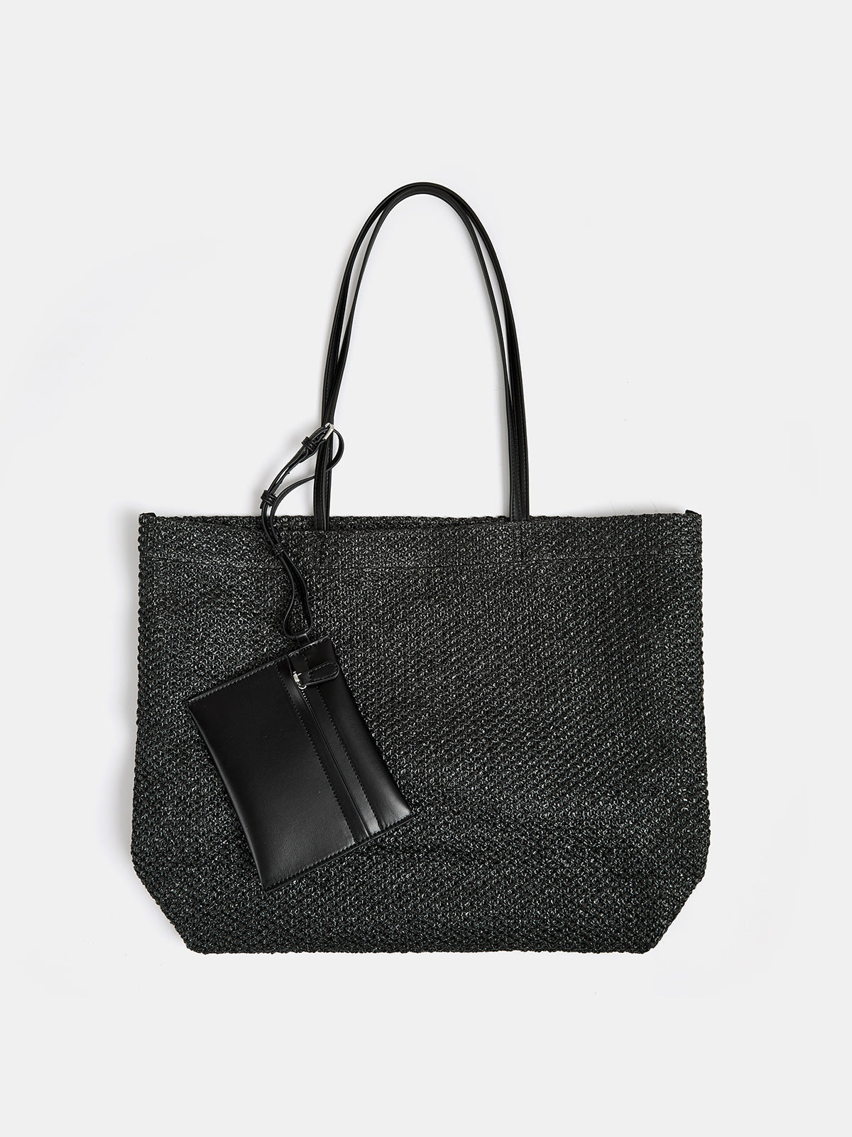 Black Large Open Weave Tote Bag