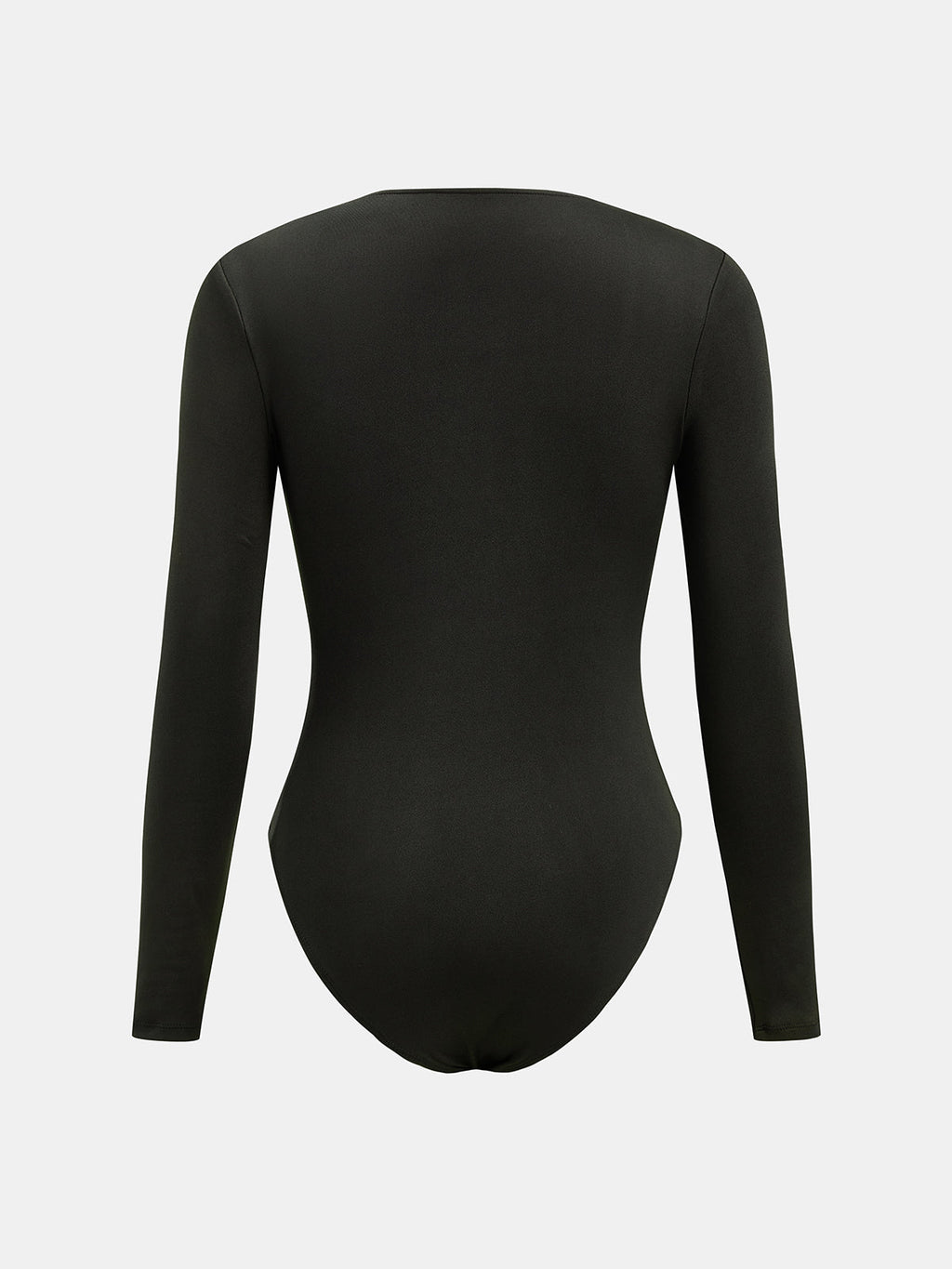 Black Long Sleeve Half Zip Collar Bodysuit