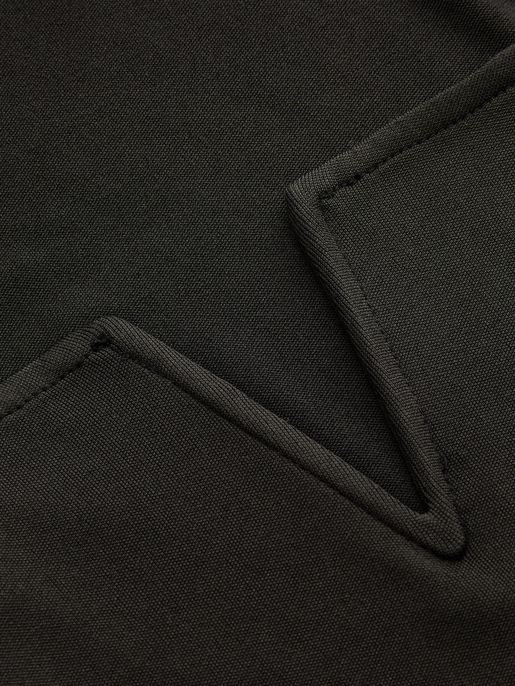 Black Long Sleeve Half Zip Collar Bodysuit