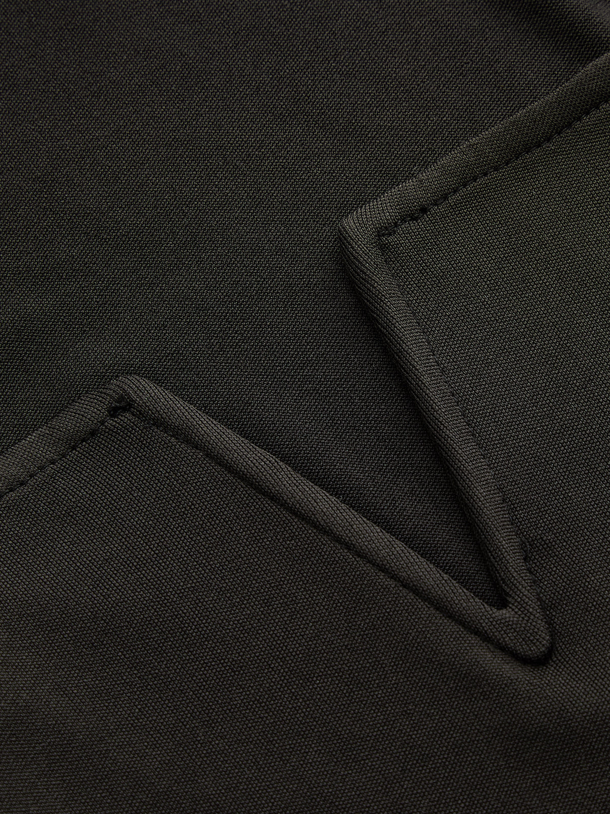 Black Long Sleeve Half Zip Collar Bodysuit