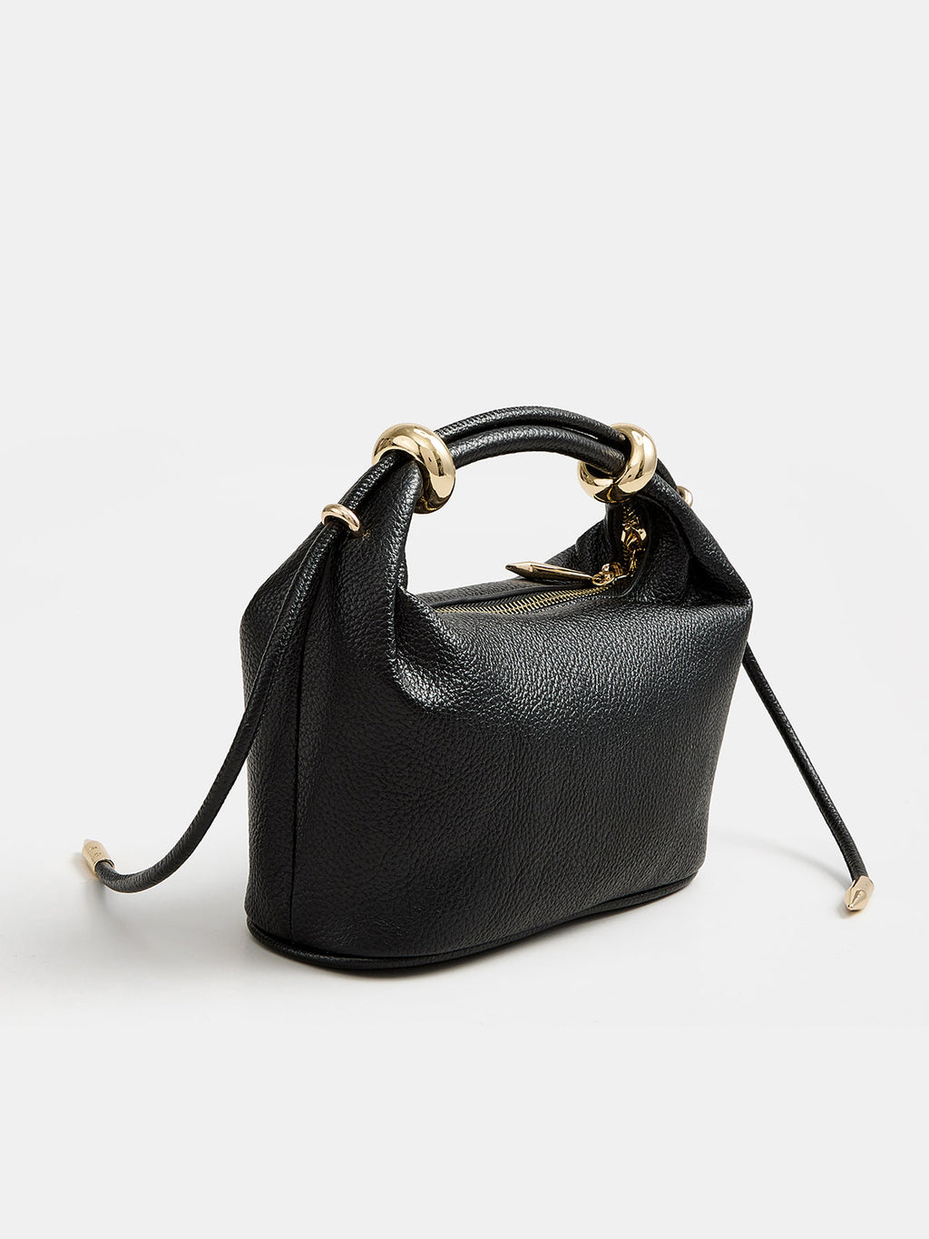 Black Mini Handbag with Metal Hardware