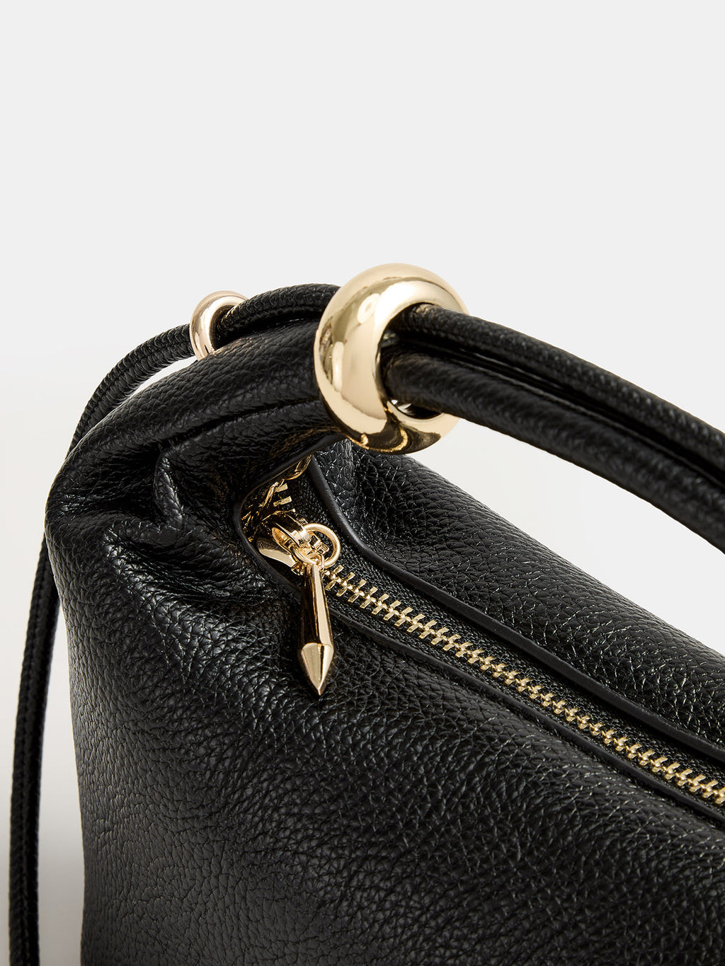 Black Mini Handbag with Metal Hardware