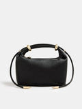 Black Mini Handbag with Metal Hardware