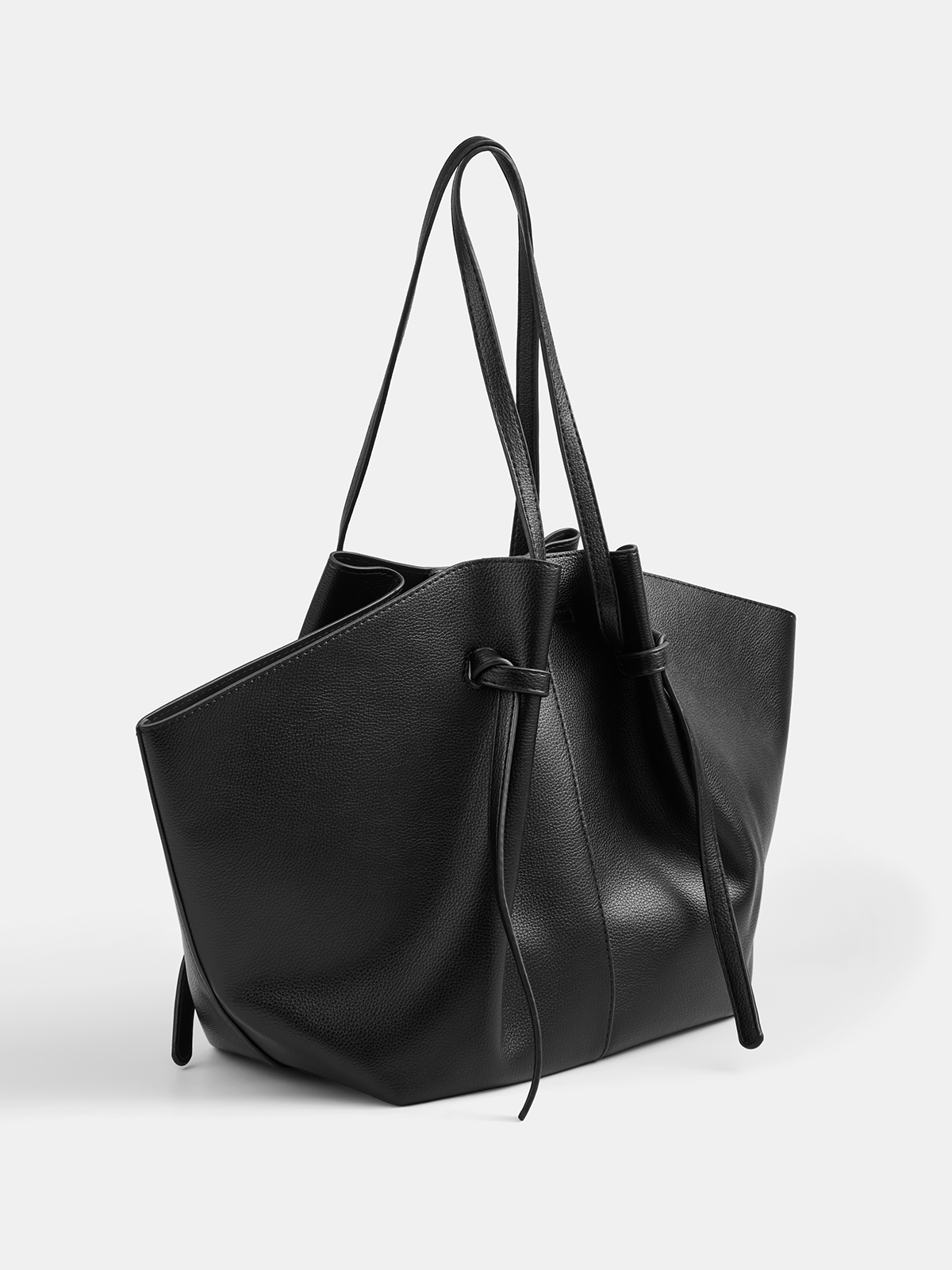 Black Oversized Vegan Leather Tote Bag