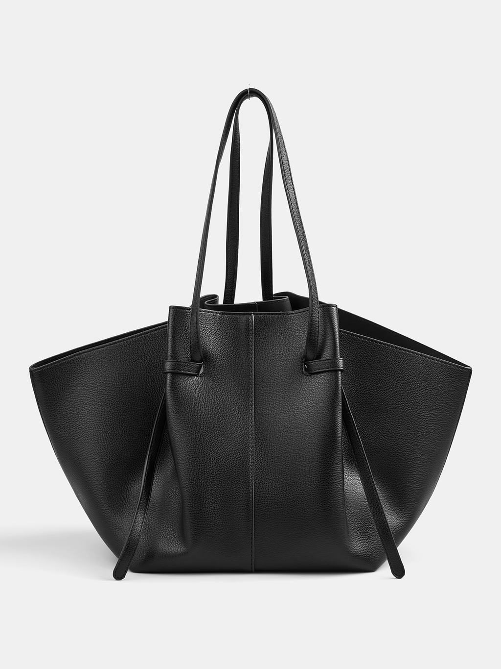 Black Oversized Vegan Leather Tote Bag
