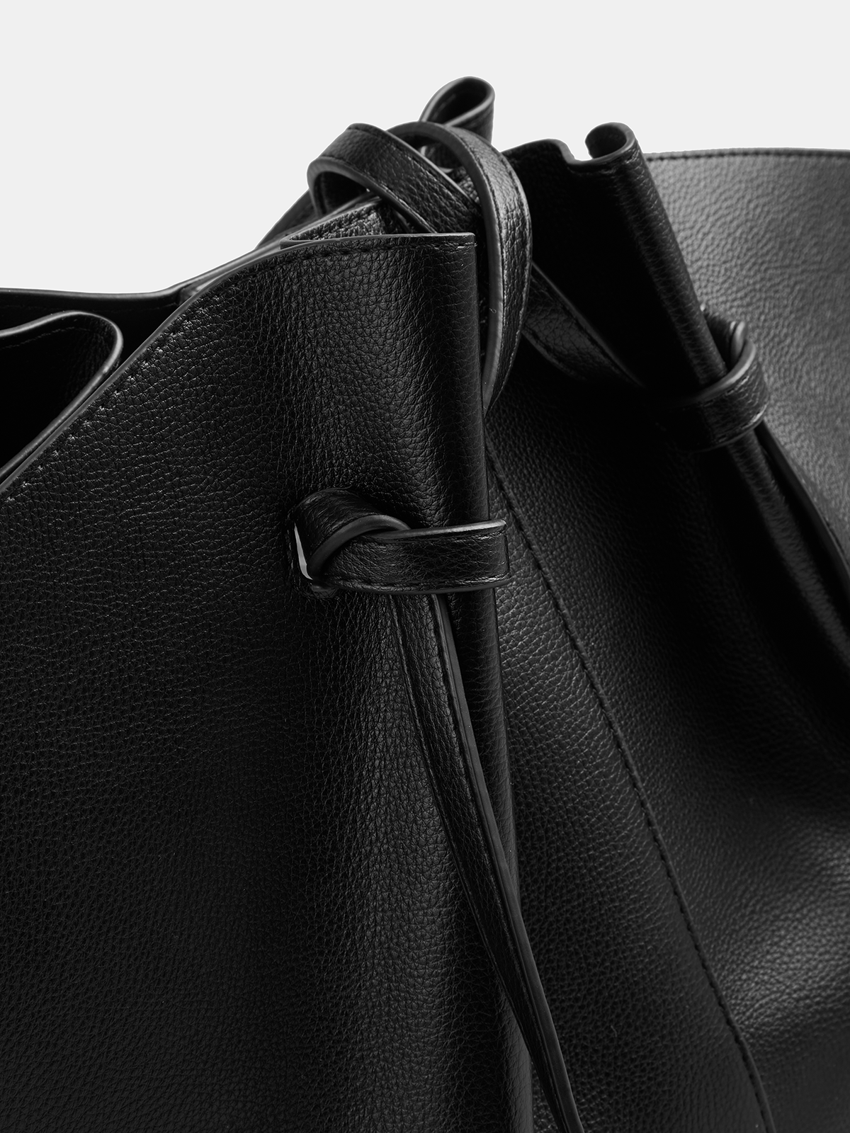 Black Oversized Vegan Leather Tote Bag