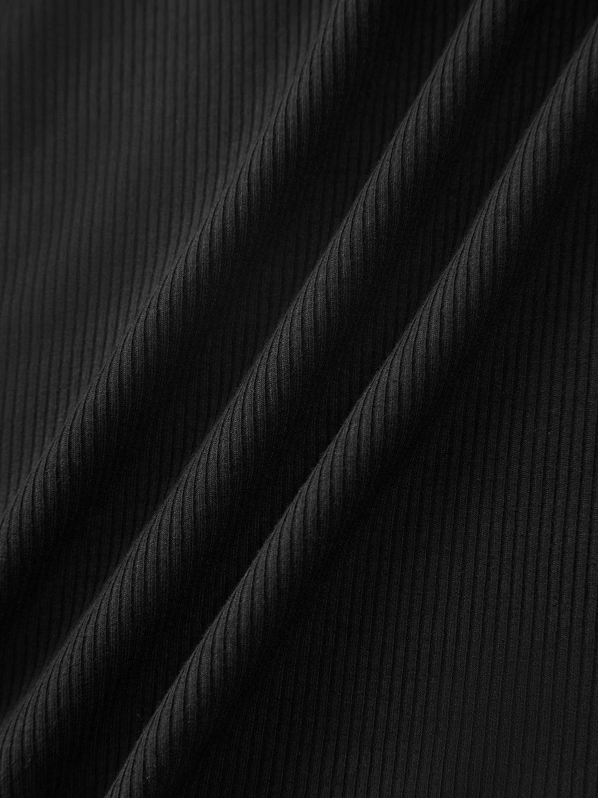 Black Ribbed Asymmetric Crossover Halter Tank