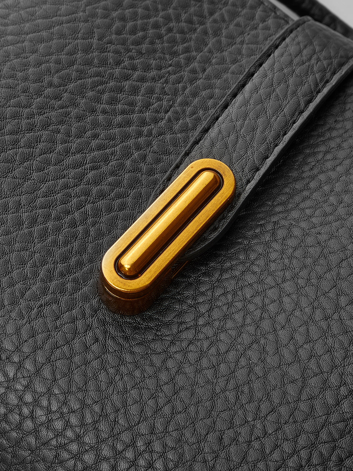 Black Textured Shoulder Bag with Top Handle