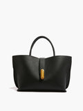 Black Textured Shoulder Bag with Top Handle