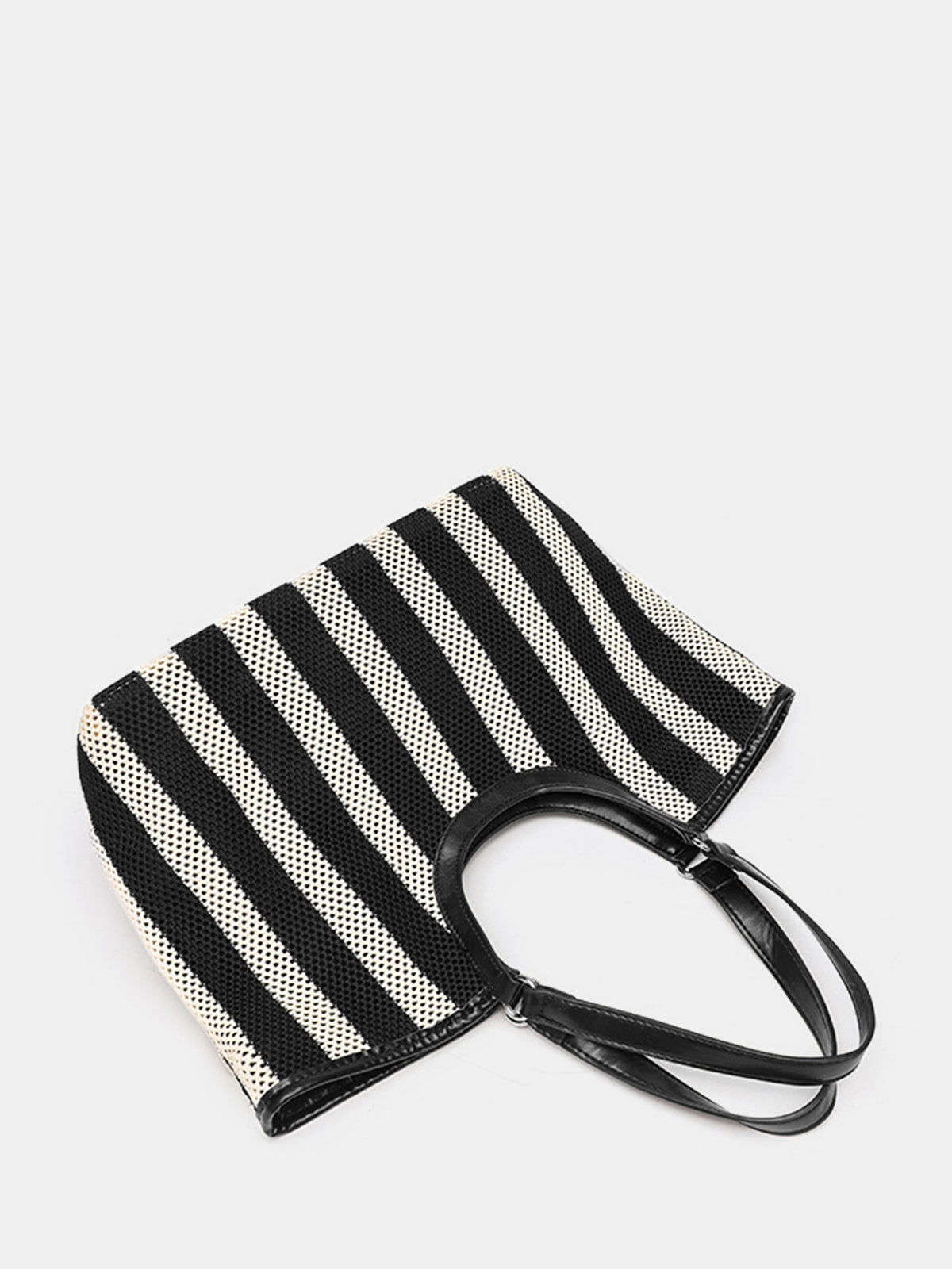 Black and White Striped Large Tote Bag