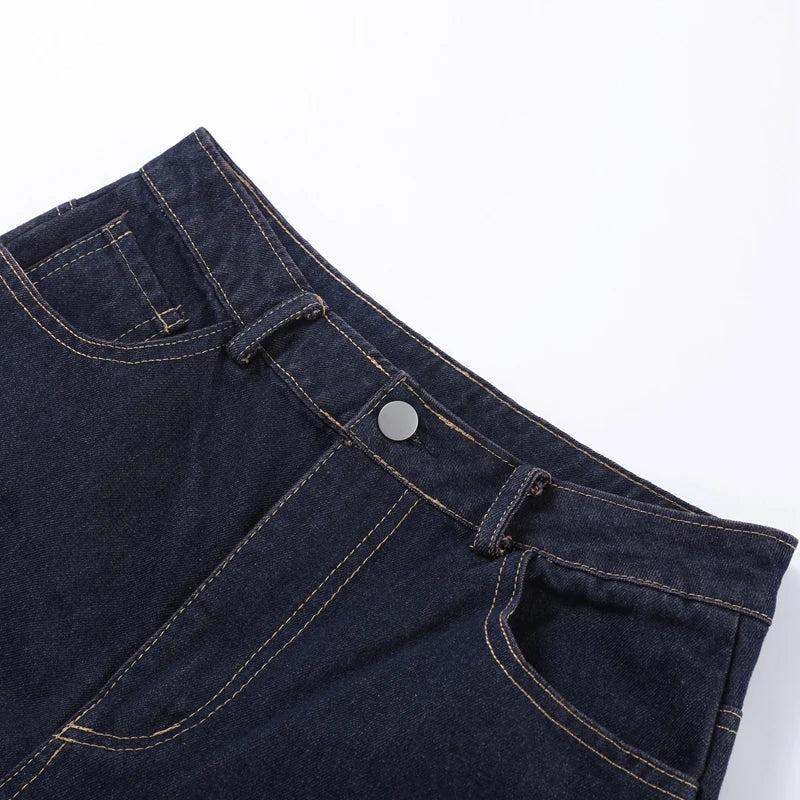 Blue Denim Square Neck Tank and High Waist Jeans Set