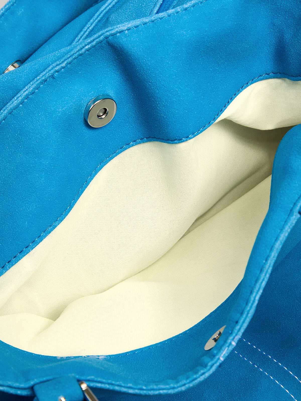 Blue Large Shoulder Tote Bag with Zipper