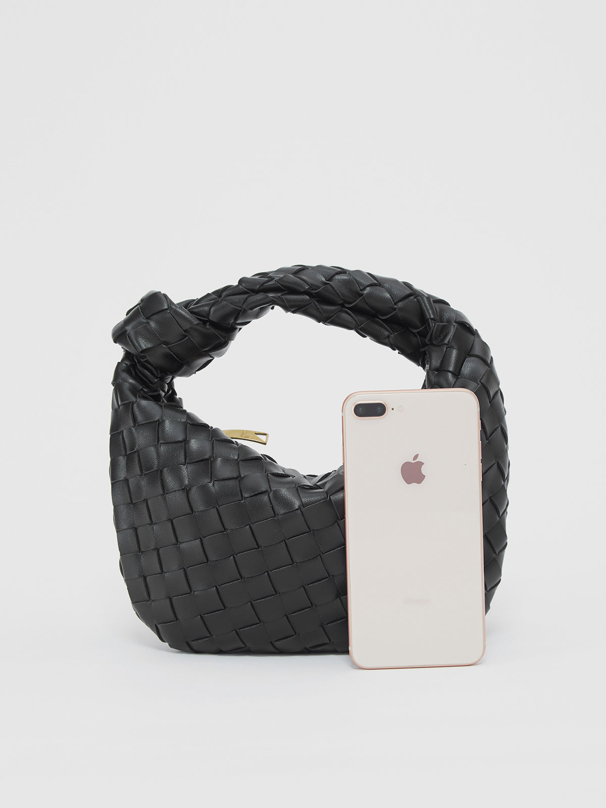 Braided Vegan Leather Evening Handbag