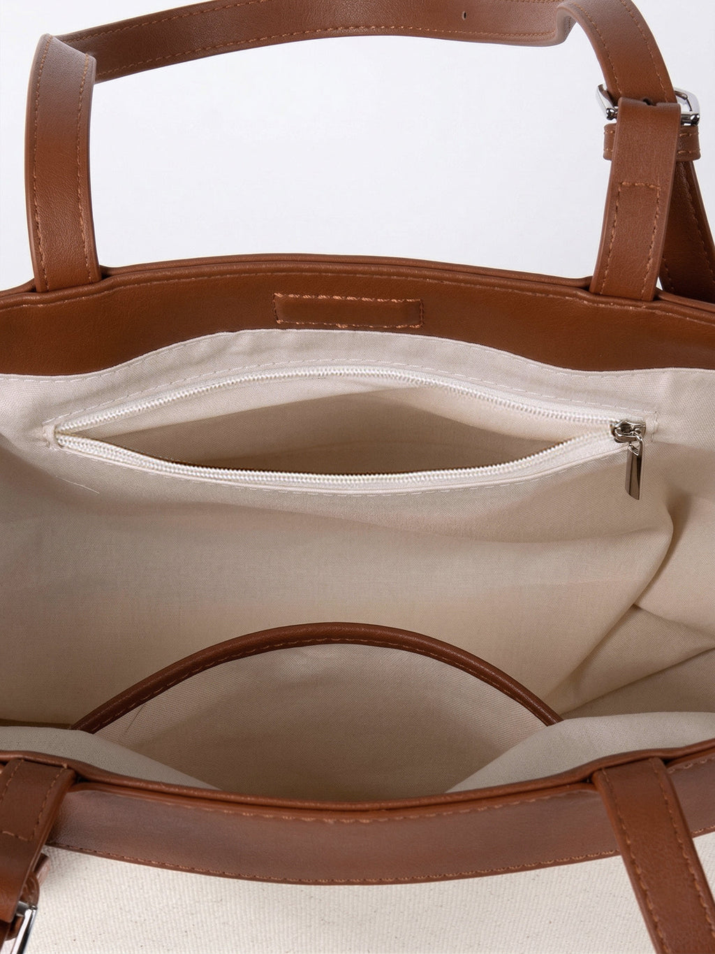 Brown Canvas Tote Bag with Adjustable Strap