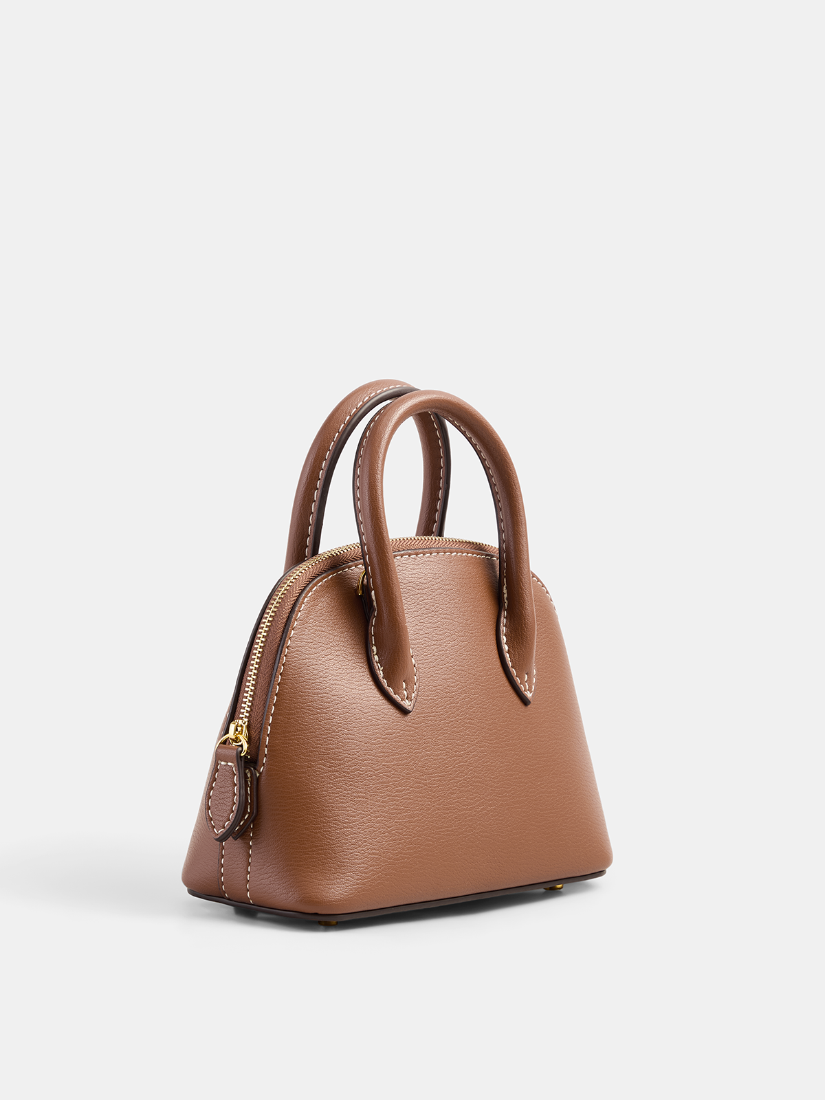 Brown Mini Curved Handbag