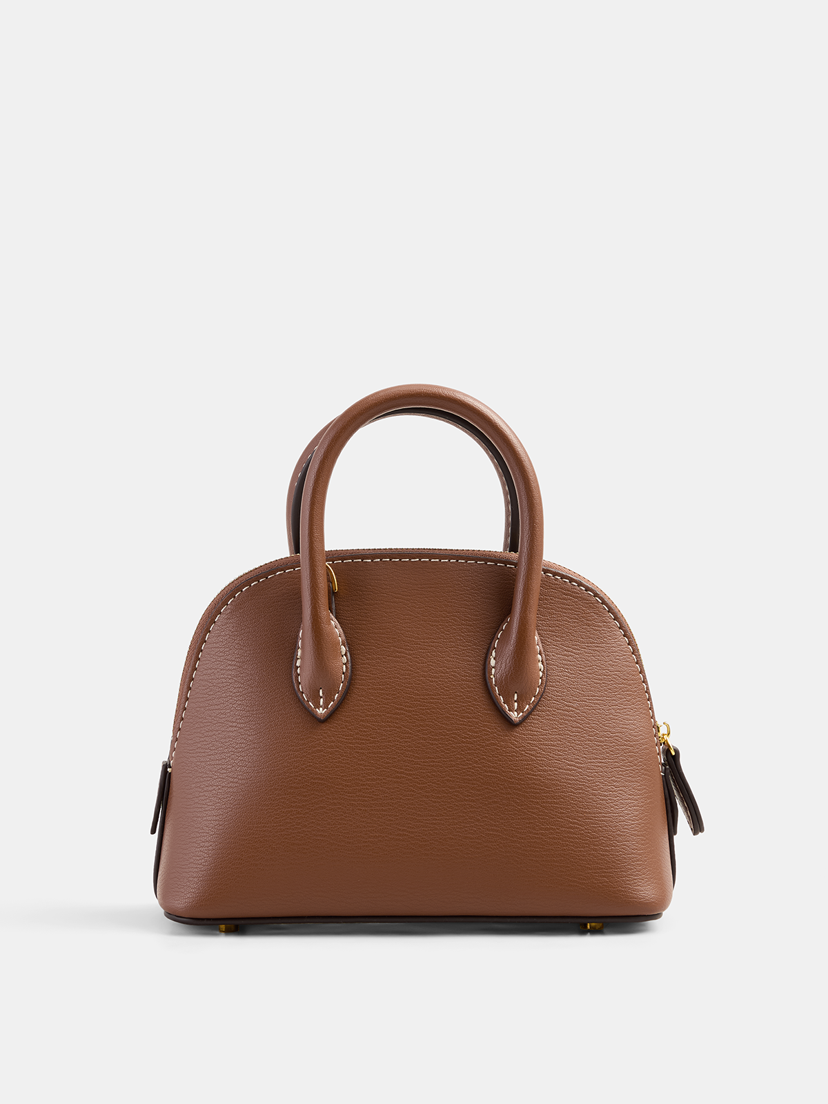 Brown Mini Curved Handbag