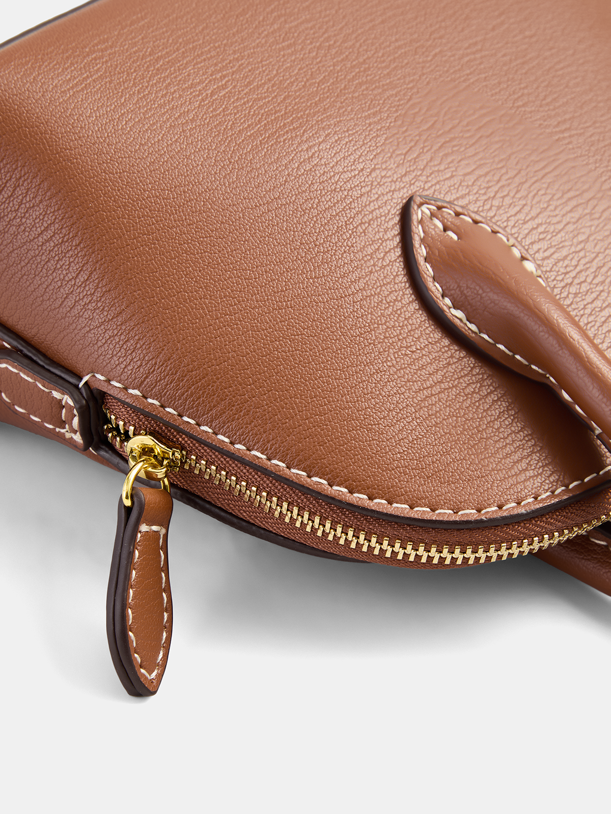 Brown Mini Curved Handbag