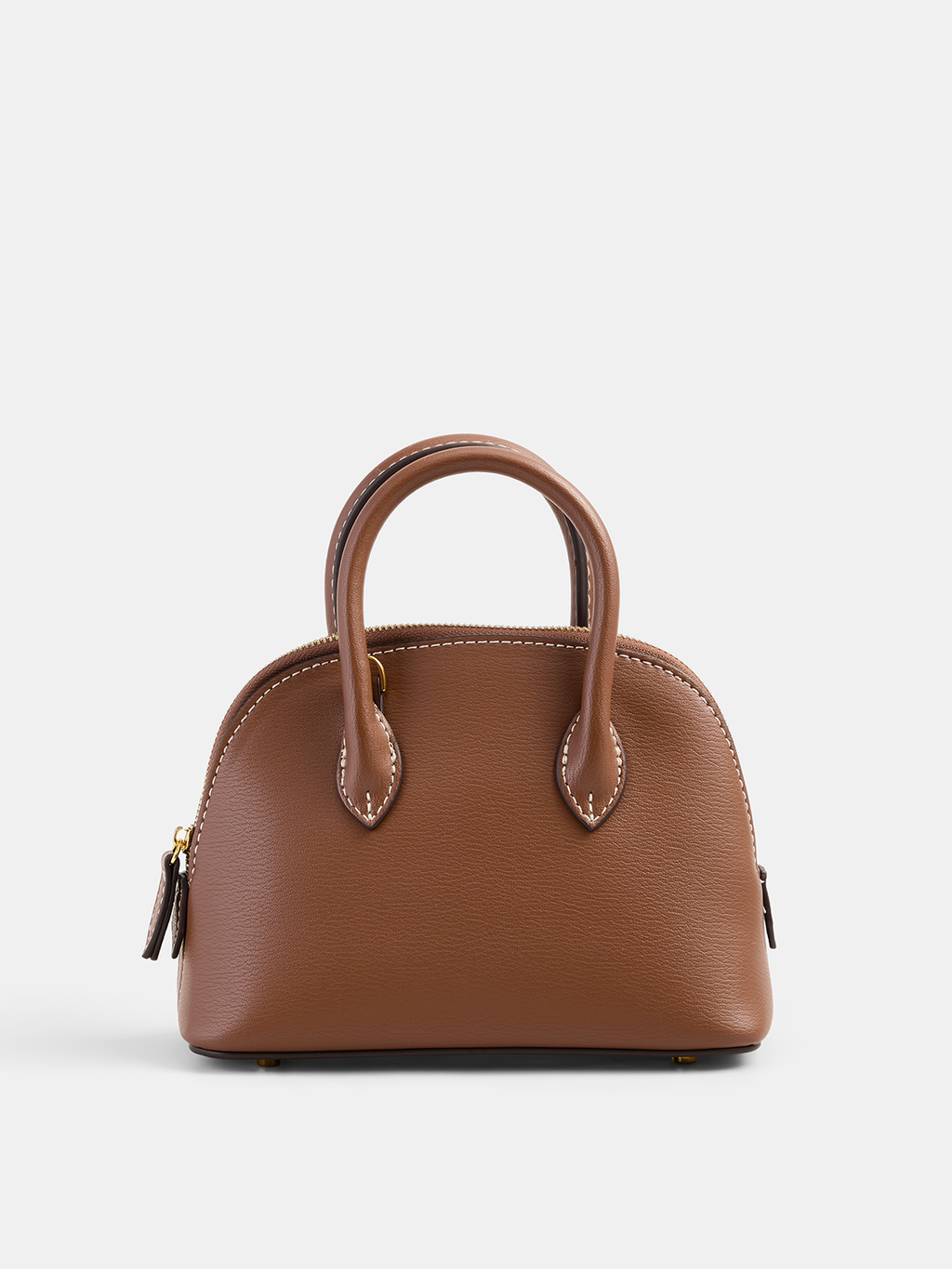 Brown Mini Curved Handbag