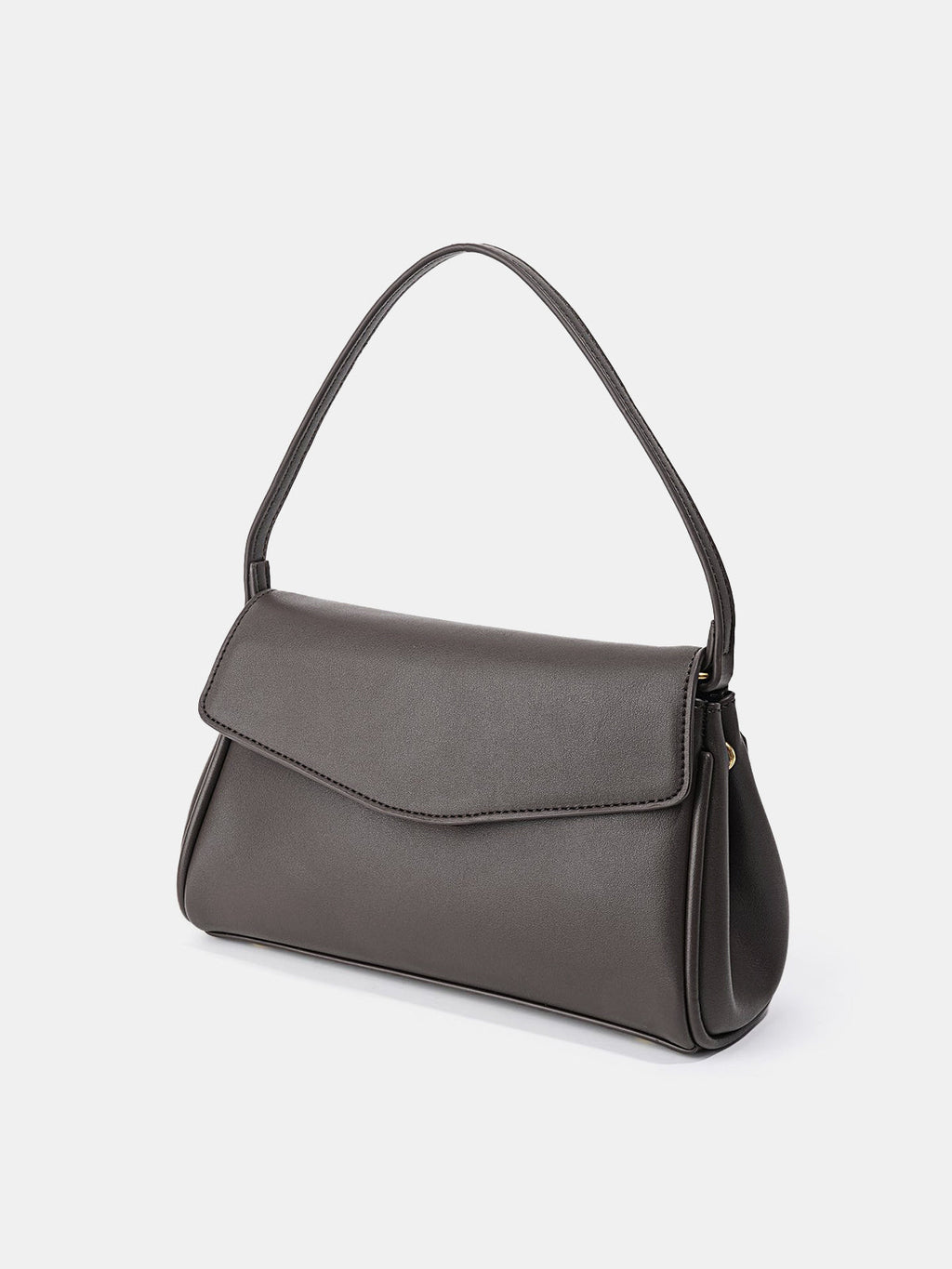 Brown Minimalist Flap Shoulder Bag