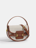 Brown Vintage Saddle Bag with Buckle