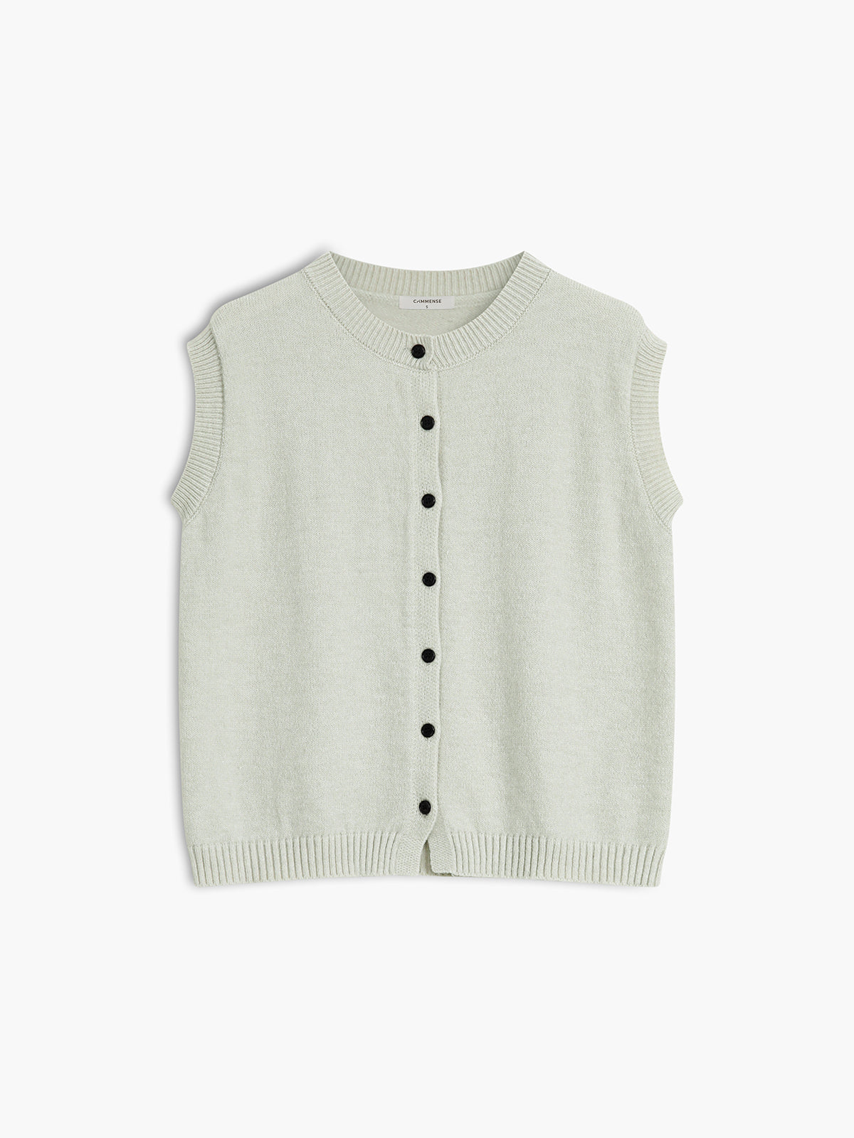 Button Front Knit Sweater Vest
