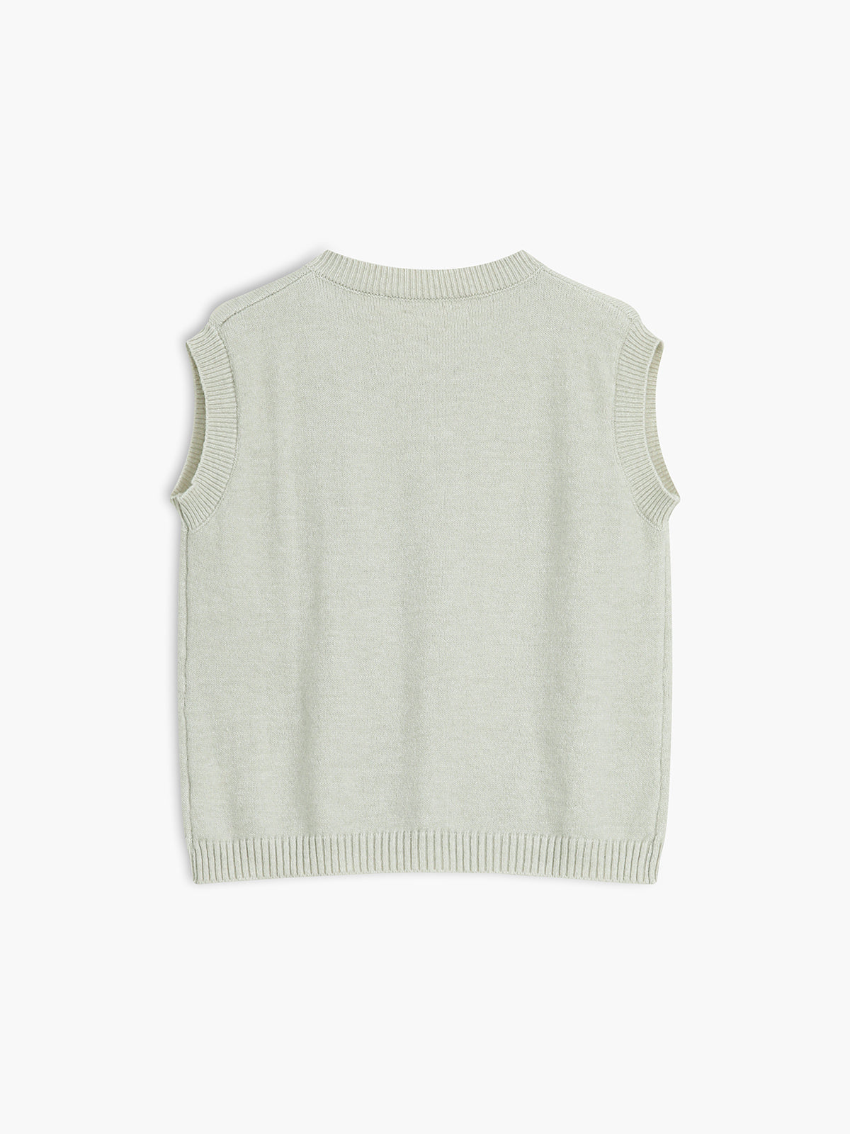 Button Front Knit Sweater Vest