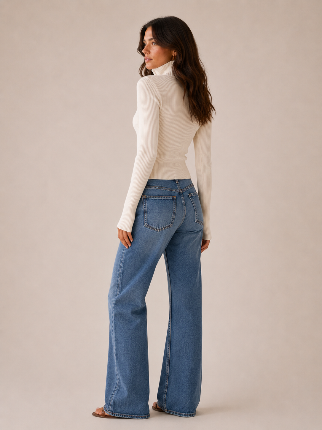 Chunky Ribbed Knit Turtleneck Cardigan with Double Zipper