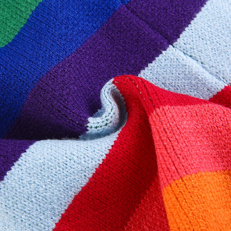 Color Block Knit Asymmetric Vest and Shorts Set