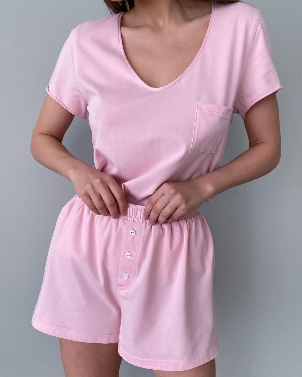 Cotton Cap Sleeve Top and Shorts Set
