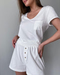 Cotton Cap Sleeve Top and Shorts Set