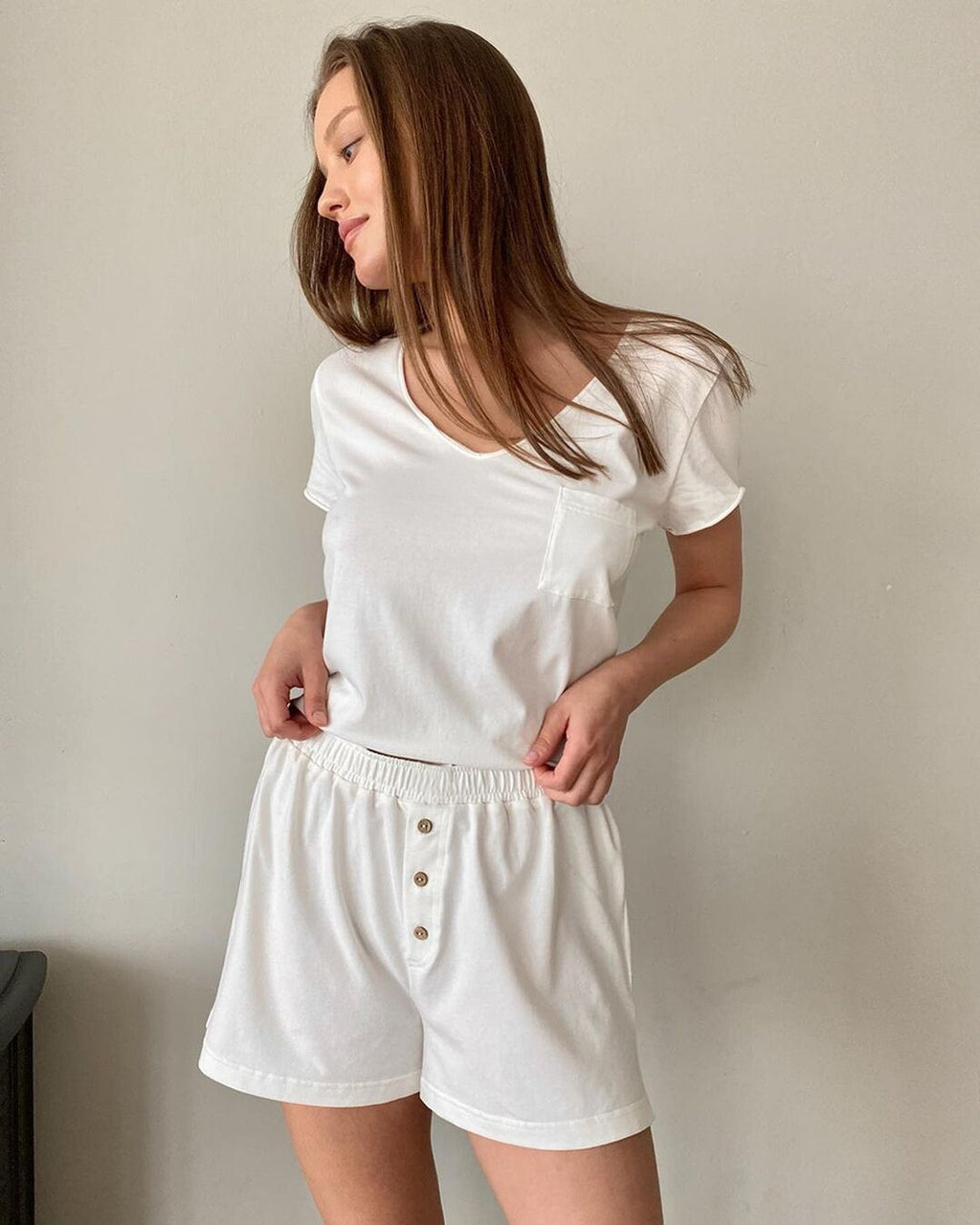 Cotton Cap Sleeve Top and Shorts Set