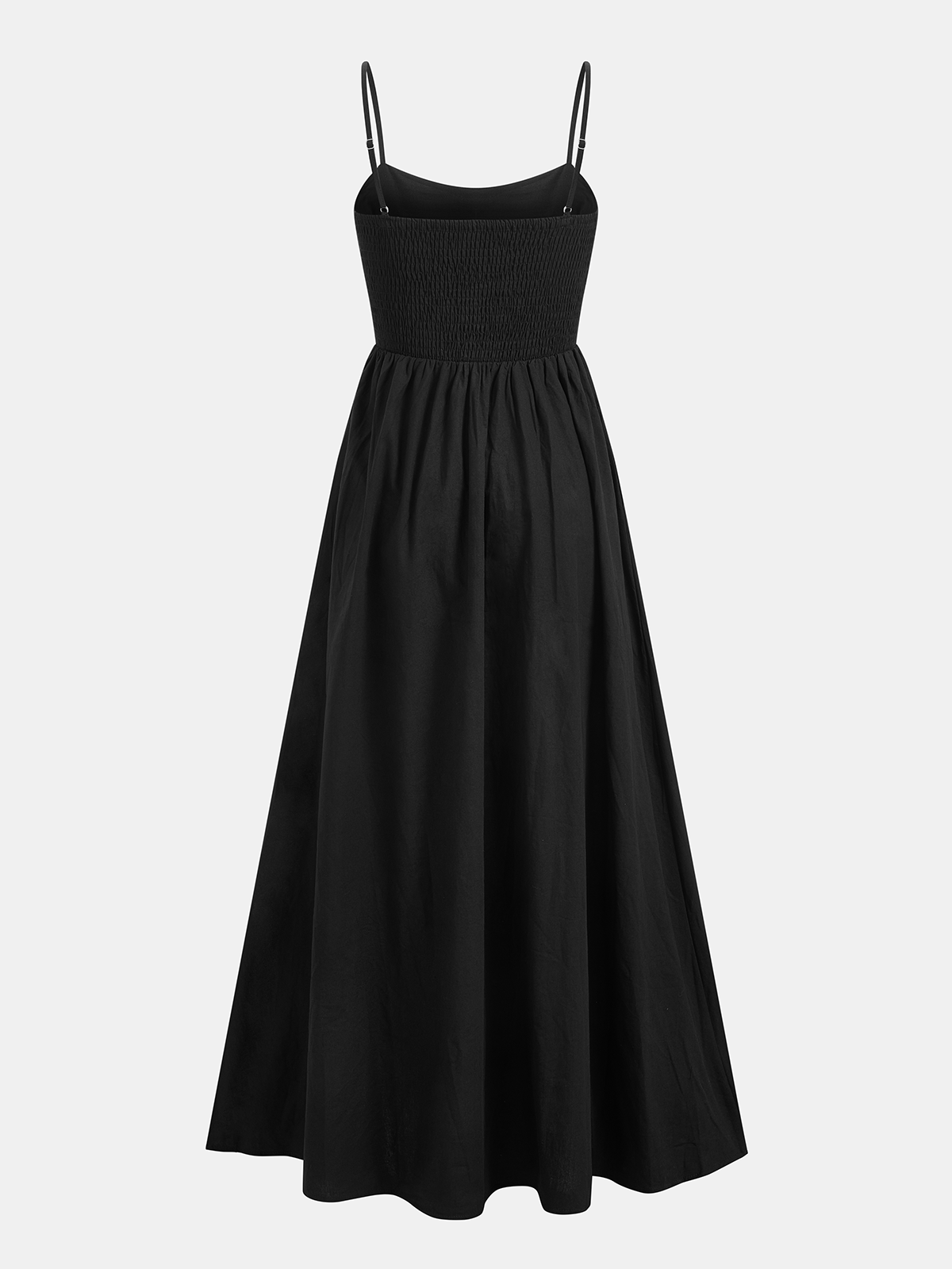 Cotton Sweetheart Neck Maxi Dress with Cut-Out and Pockets