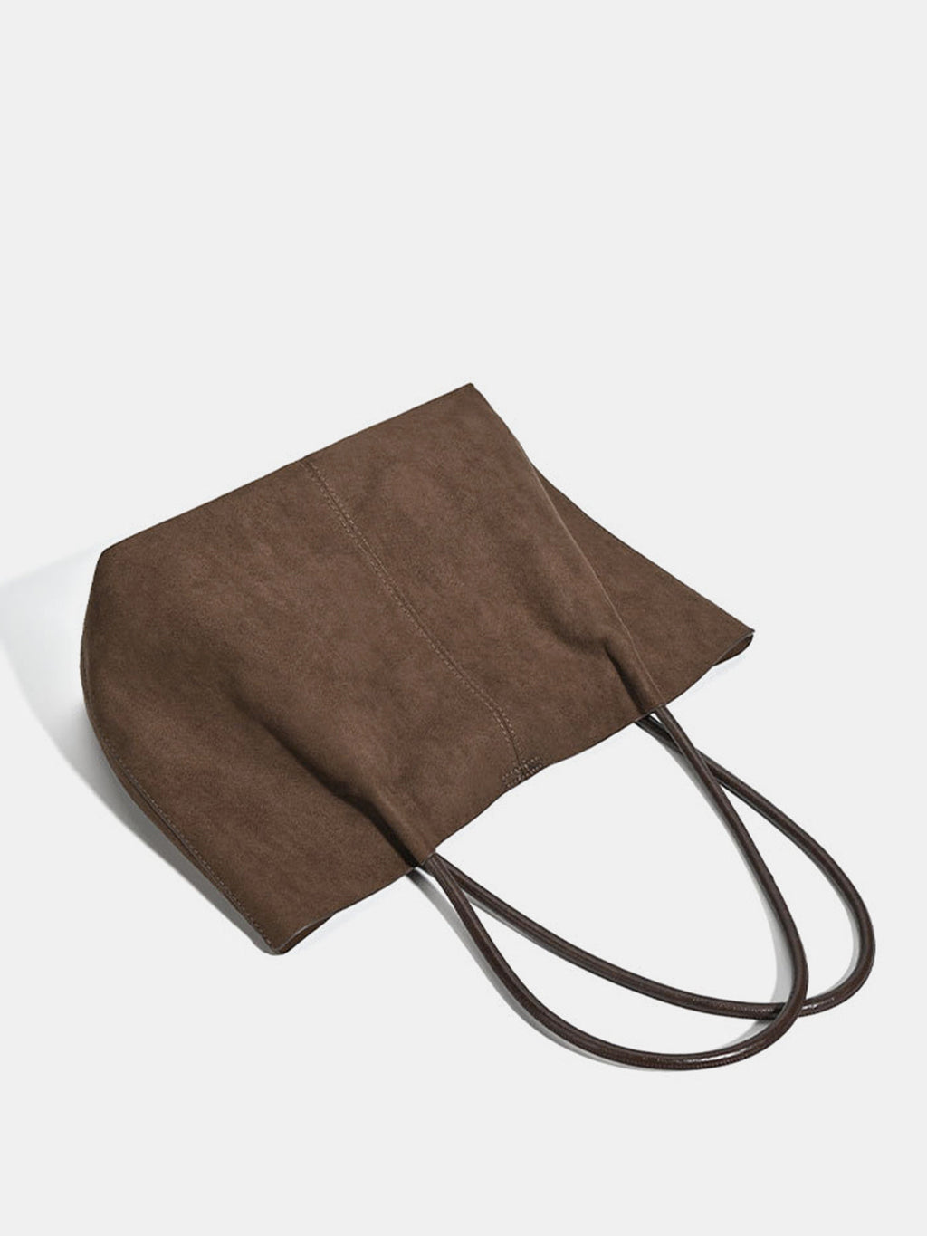 Dark Brown Large Faux Suede Shoulder Bag