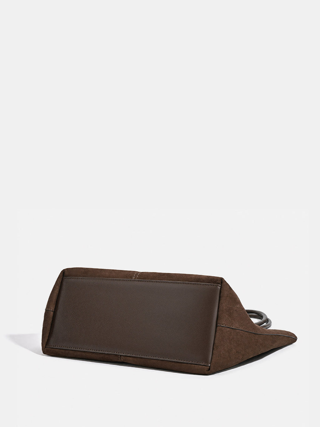Dark Brown Large Faux Suede Shoulder Bag