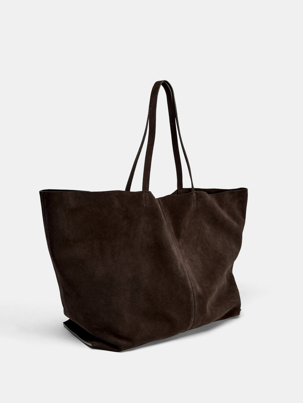 Dark Brown Large Faux Suede Tote Bag