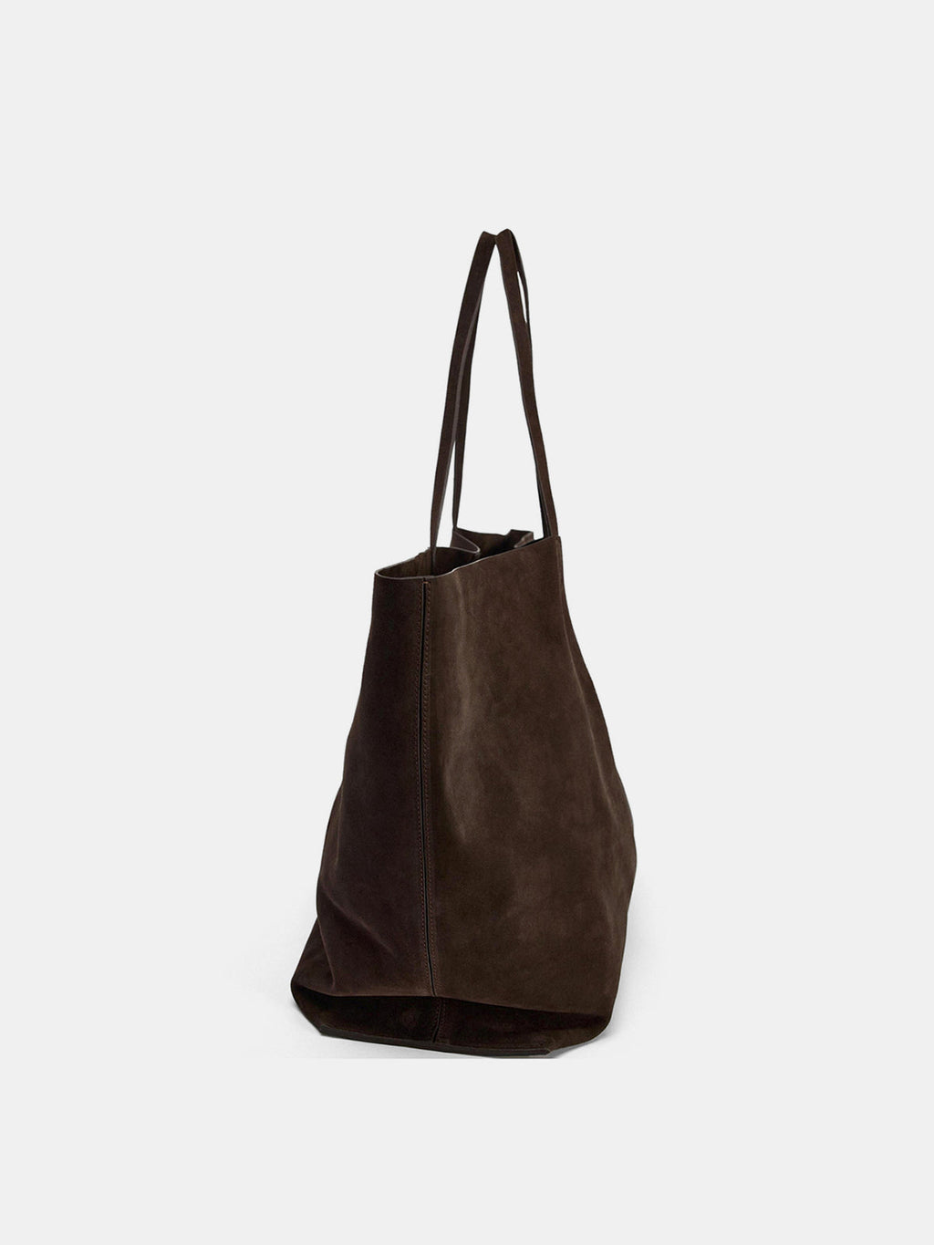 Dark Brown Large Faux Suede Tote Bag