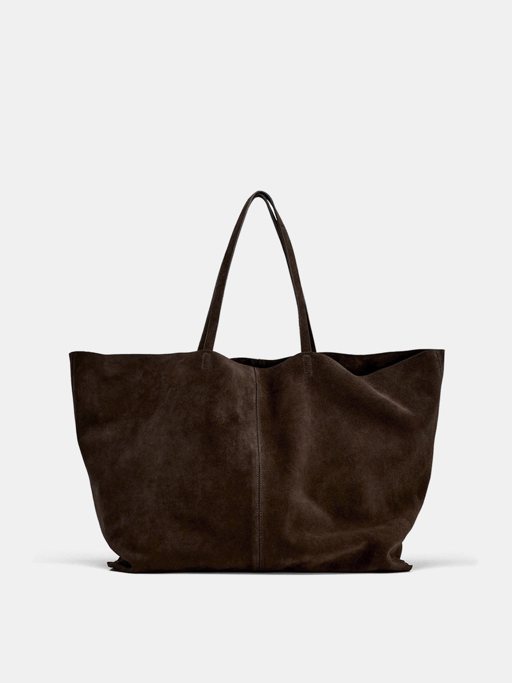 Dark Brown Large Faux Suede Tote Bag