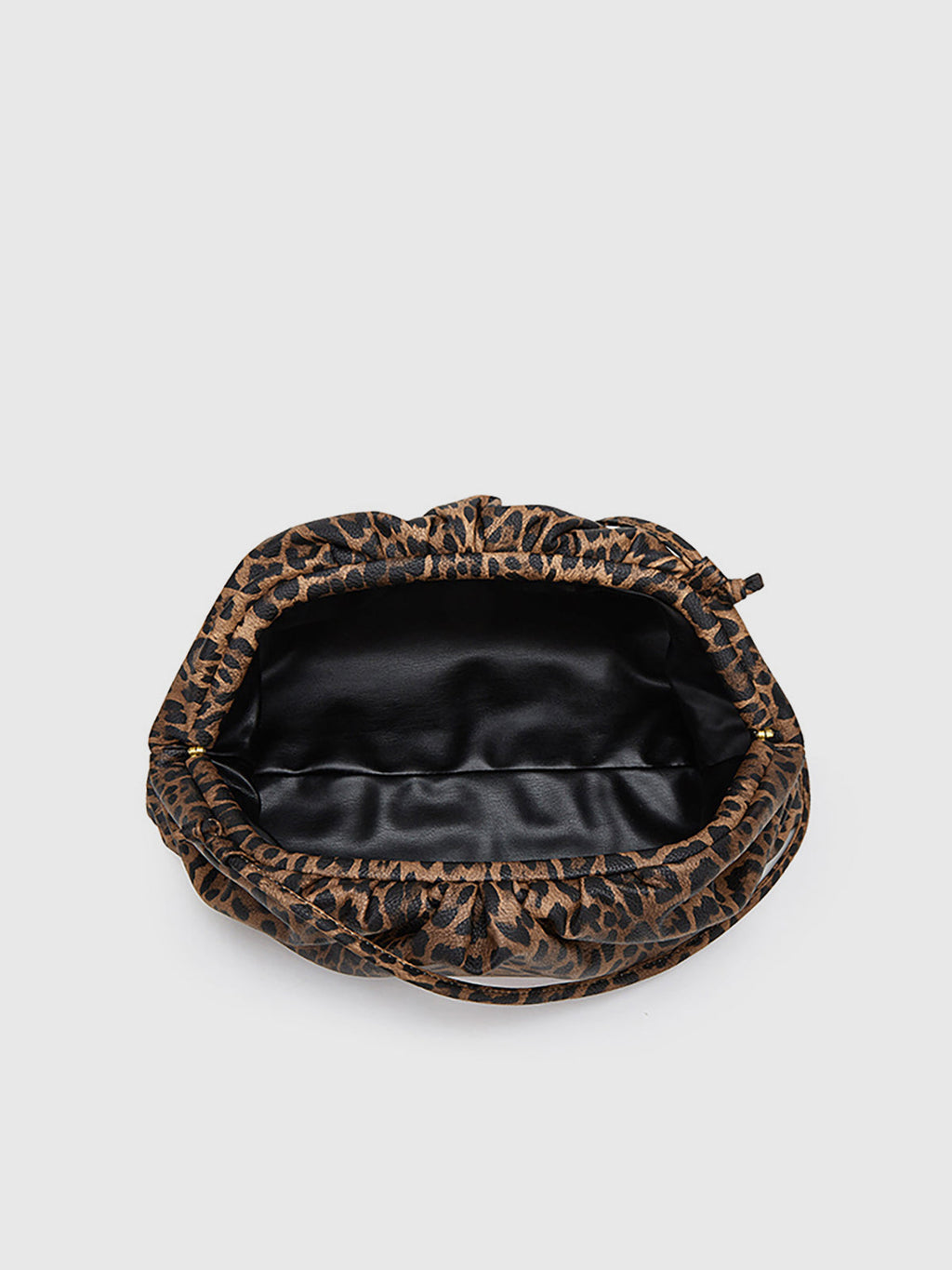 Dark Brown Leopard Print Ruched Cloud Bag